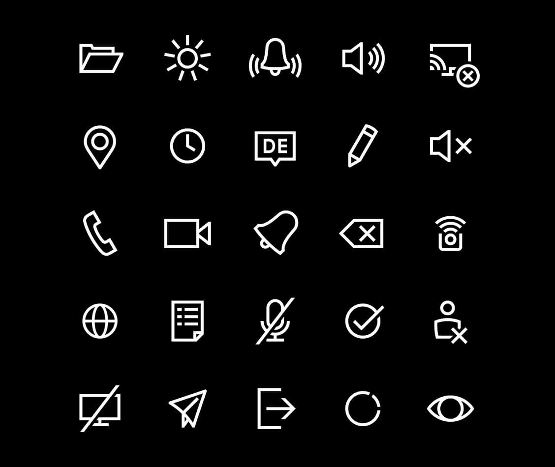 This image shows icons that are preferably used in a digital context.
