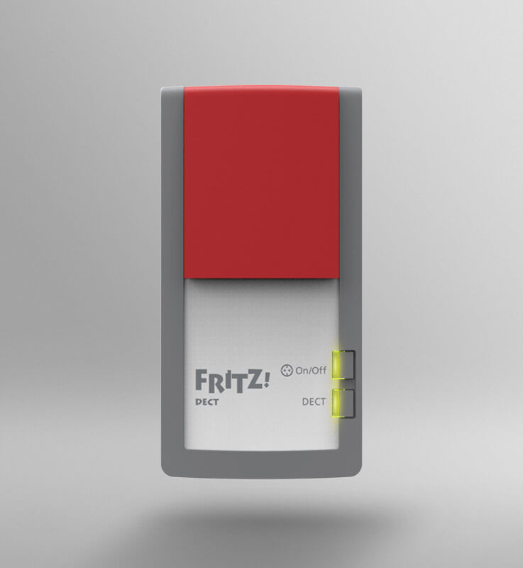 This picture shows the outdoor power outlet FRITZ!Dect 210 in frontal view.