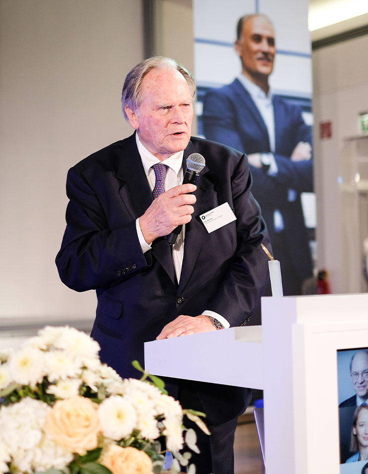 Udo Schütz during his acceptance speech for the Diesel Medal 2024.