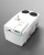 Perspective view of the Wilo Plavis condensate pump, with a clear view of the labeling area of the product, designed in the company’s corporate design.